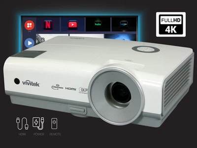 3200 Lumens DLP Projector for Events, Shows, Backyard Movies 4K PC 3D Ready 🎬 - Image 1 of 4