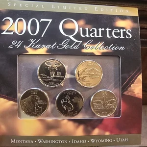 2007 Gold Plated Date Quarter Set - Picture 1 of 2