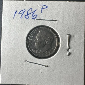 1986 P Roosevelt Dime Brilliant Luster - Picture 1 of 4