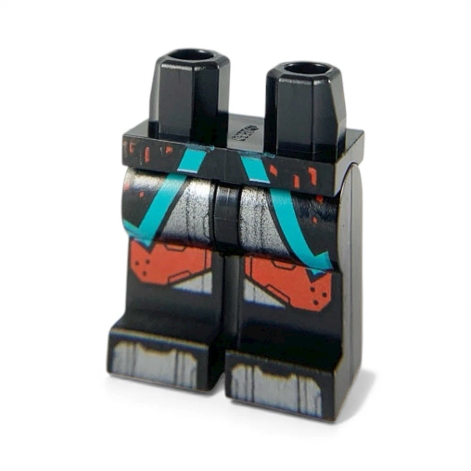 Lego Ninjago Minifigure Red Visor 404 Hips Legs  Dark Turquoise Hem Red Armor - Image 1 of 1