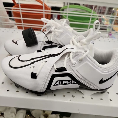 Nike Men's 11.5 Alpha Menace 4 Elite Football Cleats White/Purple FZ7701-102 NEW - Image 1 of 3