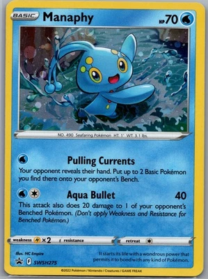 Manaphy SWSH275 Holo SWSH: Sword & Shield Promo - Pokemon Card - NM - Image 1 of 2