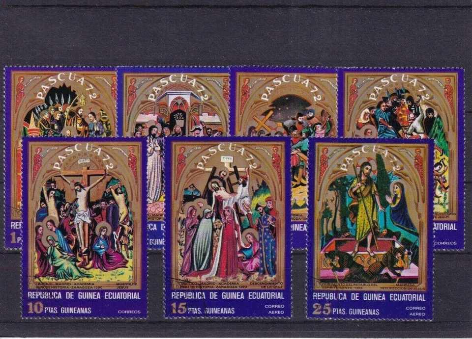 SA38b Guinea Ecuatorial 1972 Pascua, escenas religiosas sellos usados Foto 1 de 1