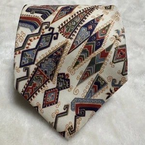 STRUCTURE Mens 100% Rayon 58" Necktie Multicolor Designer Geometric Shapes - Picture 1 of 5