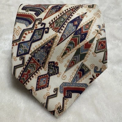 STRUCTURE Mens 100% Rayon 58" Necktie Multicolor Designer Geometric Shapes - Image 1 of 4