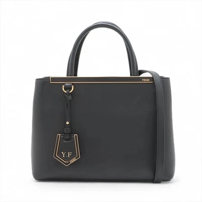 Fendi Petit Toujour Leather 2 Way Handbag Black 8BH253 - Image 1 of 4