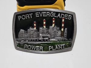Vtg Port Everglades Power Plant Belt Buckle Florida Power & Light 1984 FPL Rare! - Picture 1 of 7