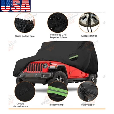 Cubierta de coche de 6 capas para Jeep Wrangler 2 puertas CJ YJ TJ JK polvo UV coche completo  Foto 1 de 4