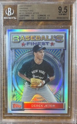 2001 Topps Finest Origins REFRACTOR Derek Jeter #FO1  BGS  9.5 GEM MINT HOF - Image 1 of 2