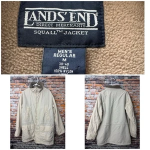 Lands' End Men's Sqaull Jacket Polartec Light Beige Medium No Hood - Picture 1 of 12