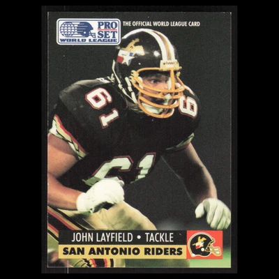 John Layfield #146 1991 Pro Set WLAF San Antonio Riders Football Card NFL NM - Image 1 of 3