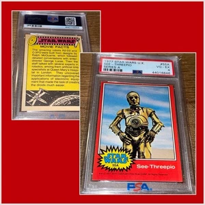 1977 STAR WARS U.K. SERIE A #55A SEE-THREEPIO SERIE A PSA 4 VG-OTTIMO RARO! - Foto 1 di 3