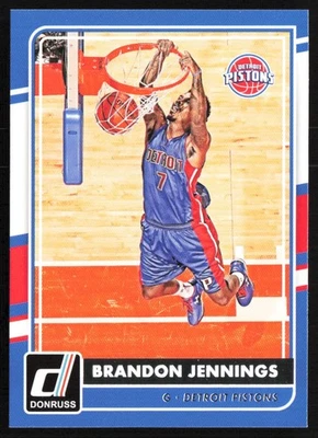 2015-16 Donruss Base Brandon Jennings Detroit Pistons #26 - Imagem 1 de 2