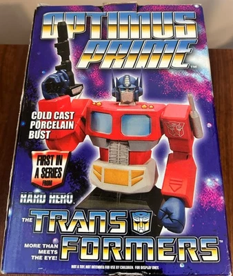 Busto de porcelana fundida en frío Optimus Prime esculpido por madera de cuervo con caja 7.000 SS Foto 1 de 4