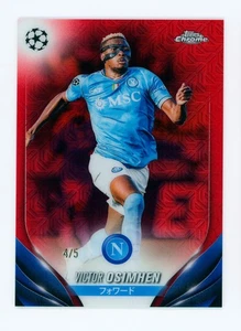 2023-24 Victor Osimhen Topps Chrome Japan Red Refractor Napoli Soccer Card 4/5 - Picture 1 of 3