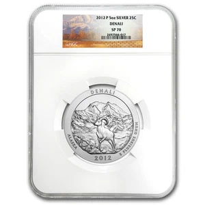 2012-P 5 oz Silver ATB Denali SP-70 NGC - Picture 1 of 3