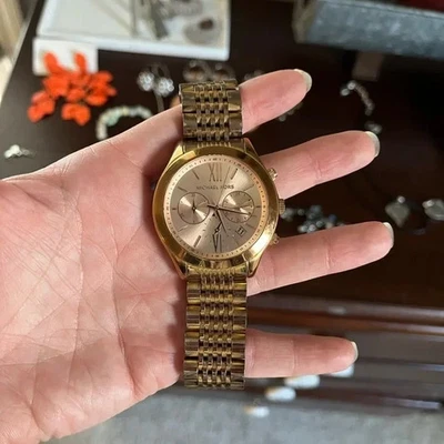 迈克高仕玫瑰金不锈钢计时腕表-需要电池  — 第 1/3 张图片