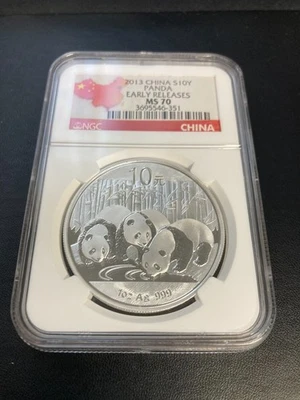 2013 China Silver Panda Early Releases 10 Yuan NGC MS 70 - Image 1 of 2