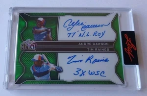 Andre Dawson/Tim Raines 2025 Leaf Metal Authentics Dual On Card 🟢 Auto 1/1 HOF - Picture 1 of 11