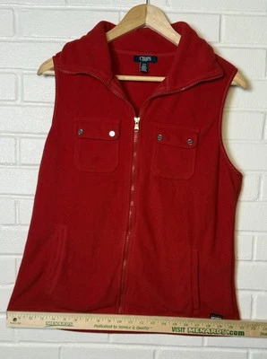 Chaps Sport Mens Fleece Vest Red Large Full Zip - Image 1 of 4
