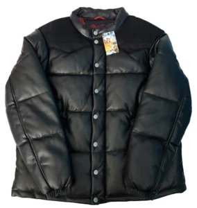 Robert Graham Mens Faux Leather Puffer Full Zip Jacket Men's Size XL Brand New! - Picture 1 of 16