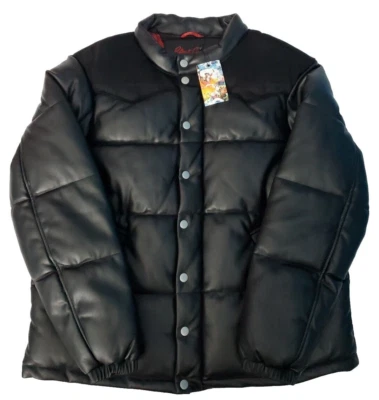 Robert Graham Mens Faux Leather Puffer Full Zip Jacket Men's Size XL Brand New! - Image 1 of 4