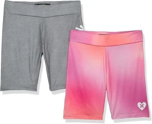HURLEY 2-PACK FUSCHIA AND GRAY BIKE SHORTS GIRLS XL - Picture 1 of 3