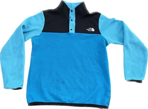 The North Face Glacier Snap T Girls XL Blue Black Fleece Pullover Sweater - Picture 1 of 10