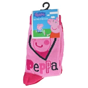 TV Peppa Pig 2 Pack Girls Socks Size 12-2.5 - Picture 1 of 2