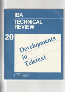 DEVELOPMENT IN TELETEXT. IBA TECHNICAL REVIEW #20: 1983 - Picture 1 of 1