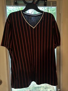 Men’s ASOS V Neck Shirt Striped - Picture 1 of 2