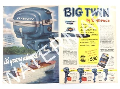 Evinrude Big Twin 1951 motores fueraborda it's Years Ahead anuncio impreso 089A Foto 1 de 4