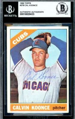 Cal Koonce Beckett BAS Signed 1966 Topps Autograph - Image 1 of 2