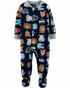 New Carters boys 1 piece Animal fleece footie   pajamas size 12 - Picture 1 of 1