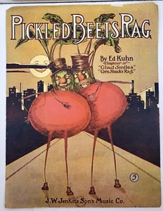 SHEET MUSIC – PICKLED BEETS RAG – 1909 -GRAT ILLUSTRATED COVER ART – COMPLETE - Picture 1 of 3
