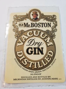 OLD MR BOSTON DRY GIN SPIRITS LABEL NOS SEALED - Picture 1 of 2