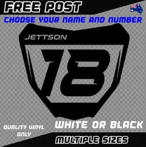 Custom Motocross Number Plate Sticker Decal Vinyl Car MX Moto Bike BMX Ute Race - Picture 1 of 3