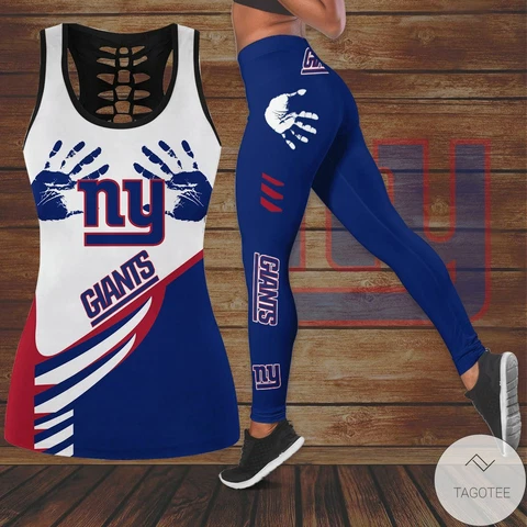 New York Giants 2PCS Women's Tank Top Leggings High Waist Stretch Yoga Pants NEW Cover