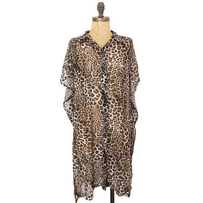 Vestido Camisa Playa Malla Salvaje Natación Nivel Marino S Transparente Cubrir Caftán Animal A2 Foto 1 de 4