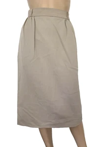 JAEGER Vintage 70's 80's Ecru Beige Pure Wool Pencil Skirt UK 8 US 4 S EUC RARE - Picture 1 of 17