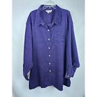 Silhouettes Purple Corduroy Button Front Shirt Women's 6X 100% Cotton