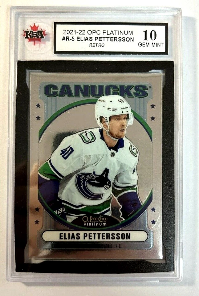 2021-22 O-Pee-Chee Platinum Retro #R5 Elias Pettersson | KSA GRADED GEM MINT 10 - Image 1 of 3