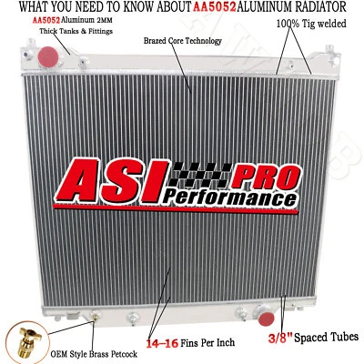 ASI 4 Row Radiator For 1997-2014 Ford E150 E250 E350 Super Duty Econoline 5.4L - Imagem 1 de 4