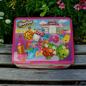 Shopkins Metal Lunch Box Collectible Collector’s Tin Handle 2013 Purple Pink - Picture 1 of 11