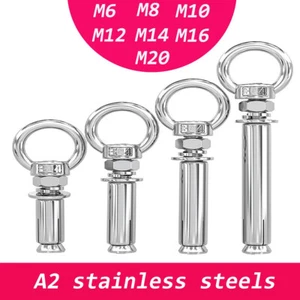 Anclajes de protección Perno de ojo Fijaciones de mampostería de hormigón Pernos de ojo Anclaje A2 SS M6 M8 ~ M20 - Imagen 1 de 53