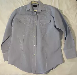 Roper Shirt Mens Large Blue Pearl Snap Western Cowboy Classic Rodeo Southwest - Picture 1 of 17