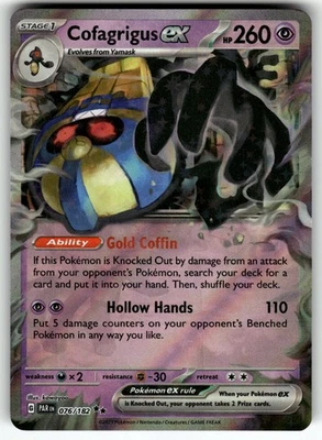 Cofagrigus ex 076/182 SV04: Paradox Rift NM Pokemon Card TCG - Image 1 of 2