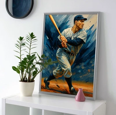Lou Gehrig Painting Poster or Canvas - Lou Gehrig NY Yankees Wall Art Painting - Image 1 of 4