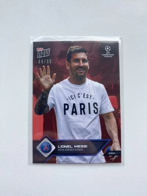 2021-22 Topps Now UCL - New Signings Lionel Messi PSG #011 Red /99 - Image 1 of 4