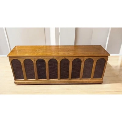 Mid Century Modern Barzilay Stereo Cabinet / Credenza / Bar w/ Sherwood Receiver - Image 1 of 4